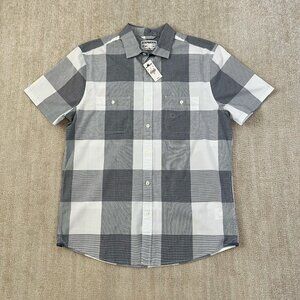 NWT Express Slim Fit Soft Wash Short Sleeve Cotton Shirt Top M
